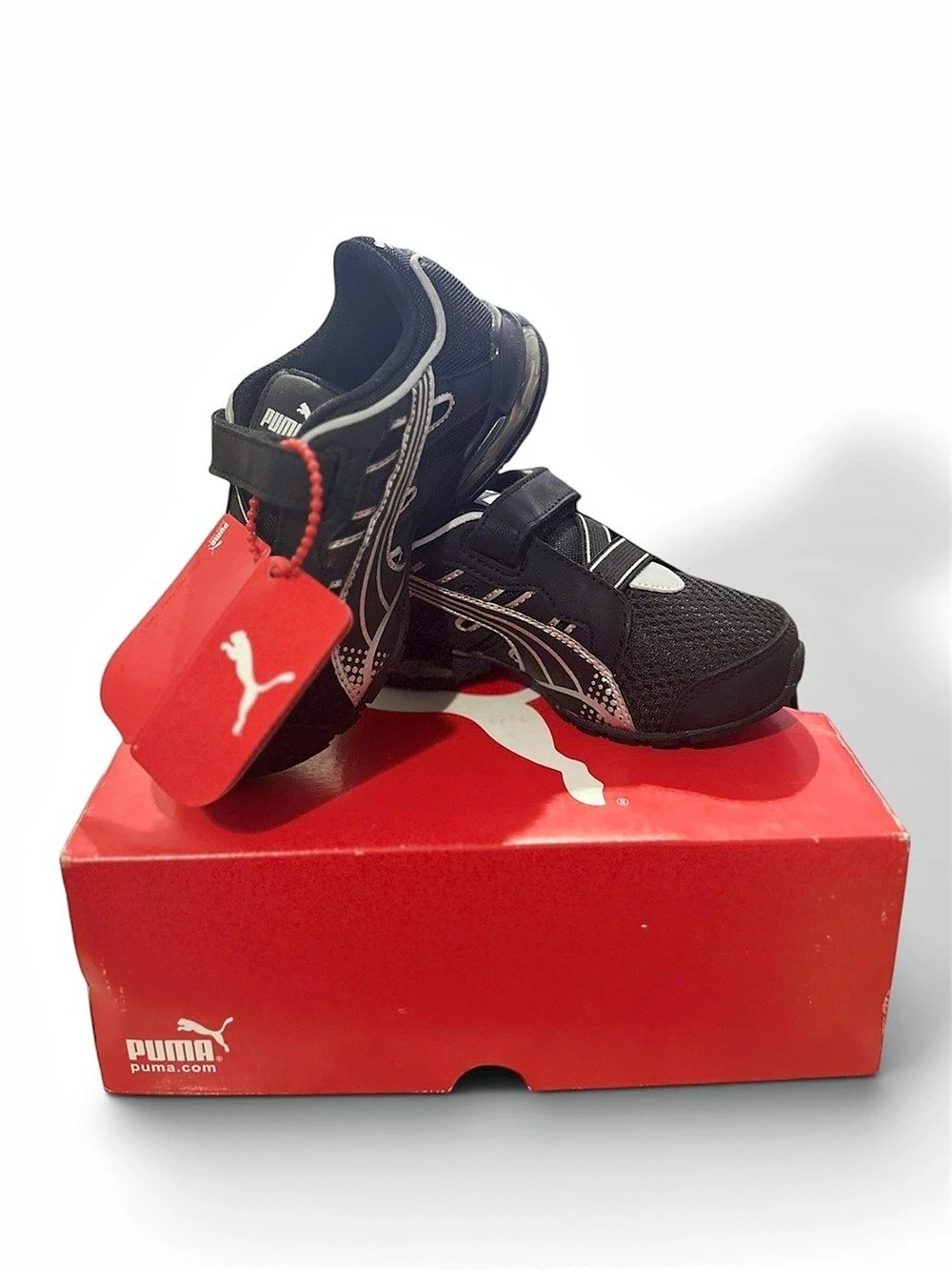 Puma Voltaic 7 V Kids Black & White Girls US 10 NWT